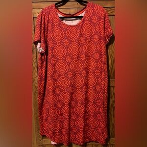 Any Body brand / Bold Red Orange Printed Dress. Women’s size 1X. Good condition